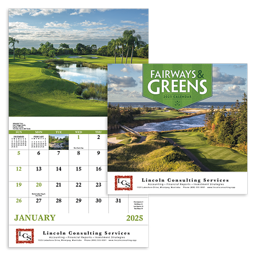 Custom Imprinted Calendar - Fairways & Greens #7229