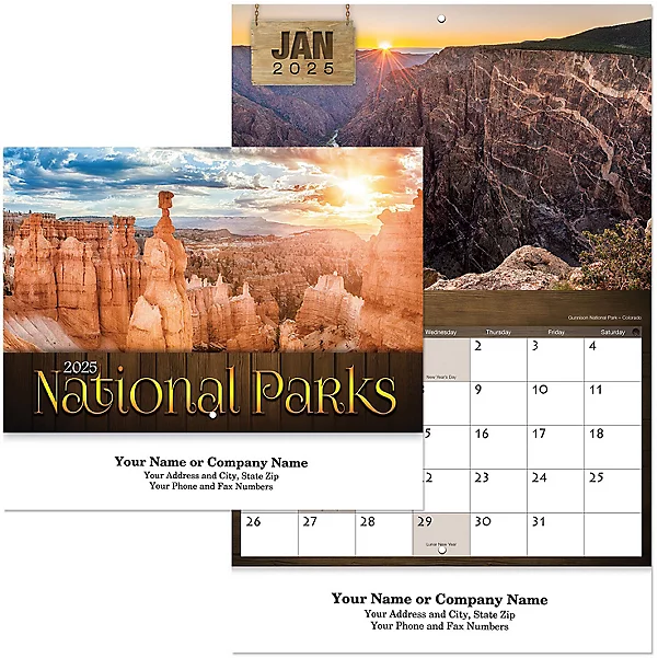 Custom Imprinted Calendar - National Parks Stapled #3037