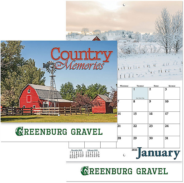 Custom Imprinted Calendar - Country Memories Stapled #3042