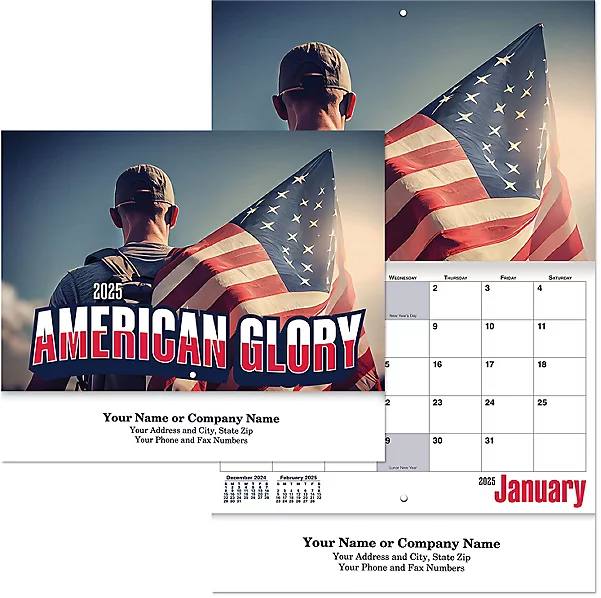 Custom Imprinted Calendar - American Glory Stapled #3075
