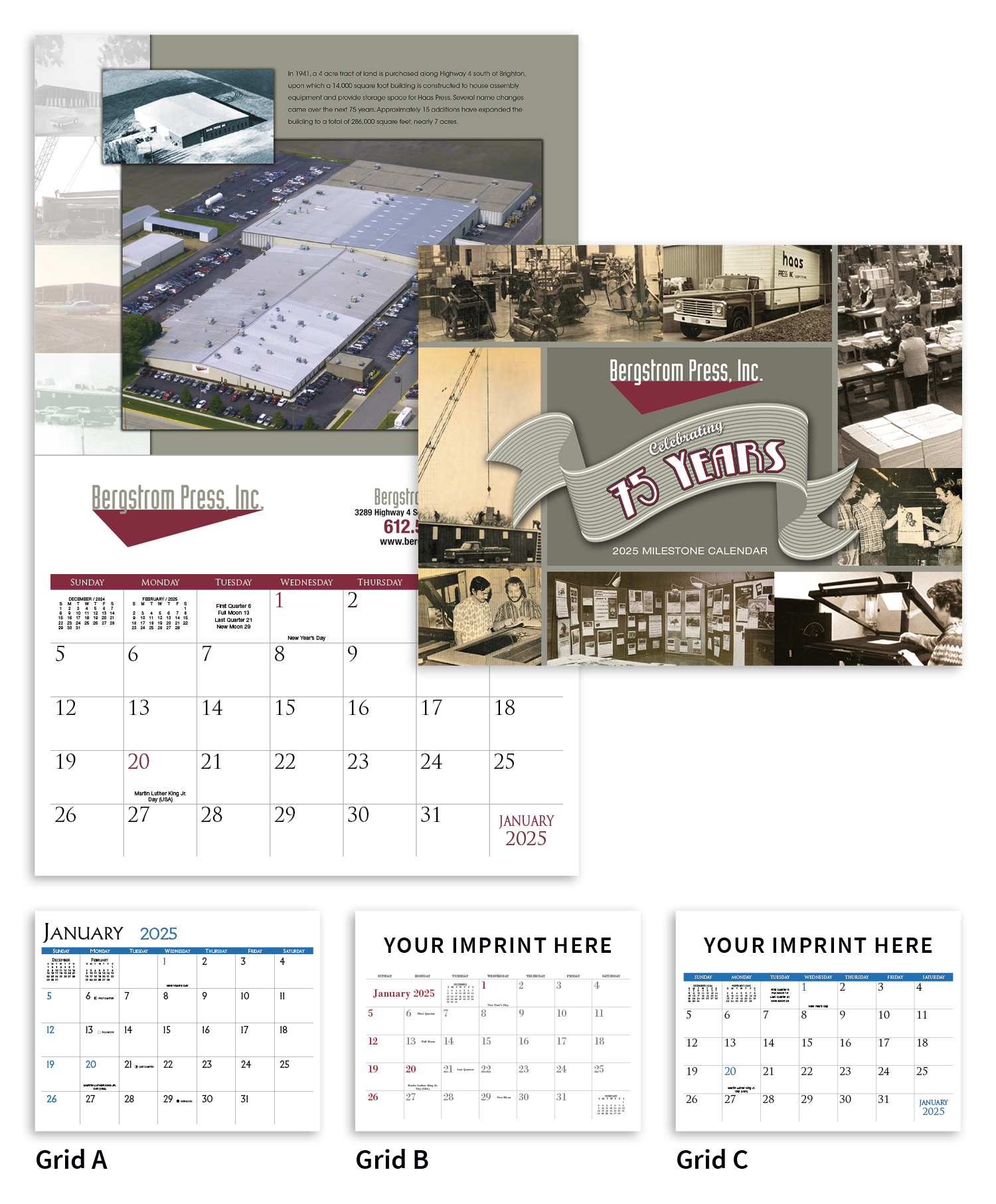 Custom Imprinted Calendar - Custom Saddle-Stitched Wall Calendar #NW360