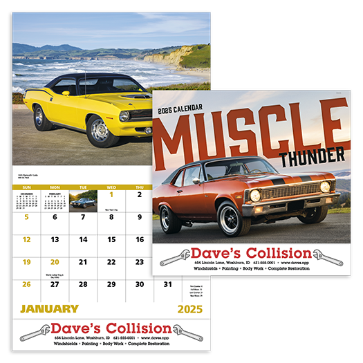 Custom Imprinted Calendar - Muscle Thunder #7205