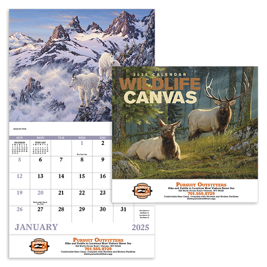 Custom Imprinted Calendar - Wildlife Canvas #7238