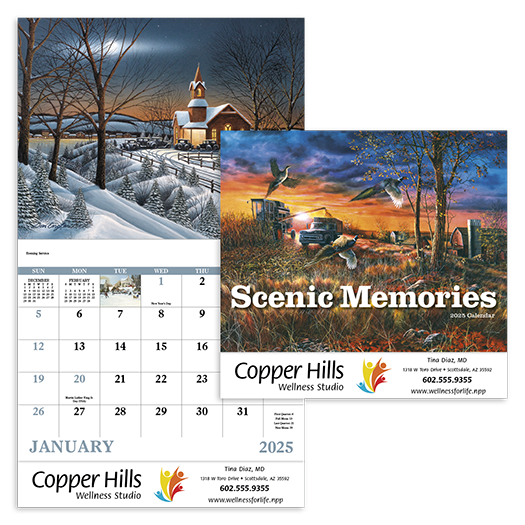 Custom Imprinted Calendar - Scenic Memories  #7246