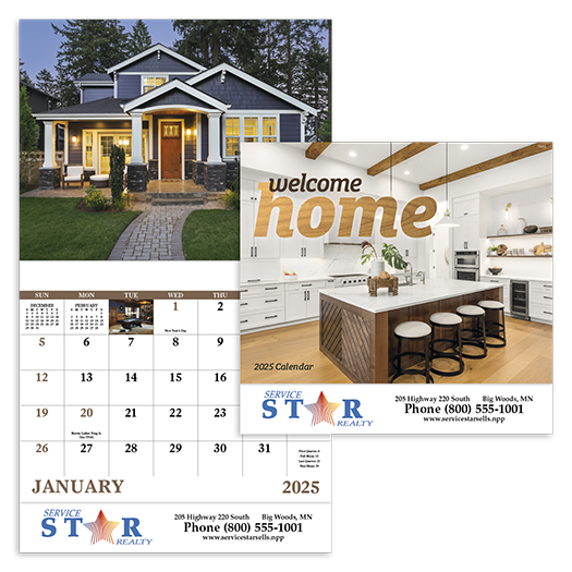 Custom Imprinted Calendar - Welcome Home #7249