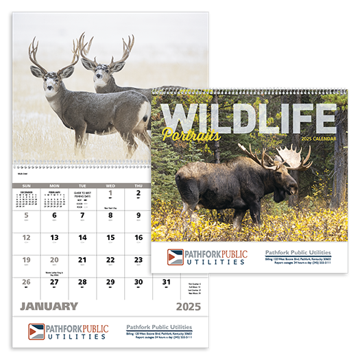 Custom Imprinted Calendar - Wildlife Portraits #7263