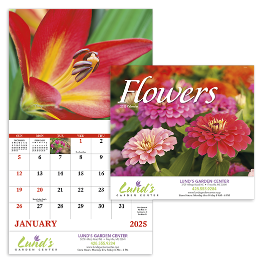 Custom Imprinted Calendar - Flowers #7280
