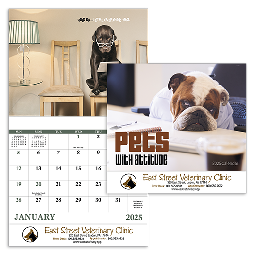 Custom Imprinted Calendar - Pets with Attitude #7286