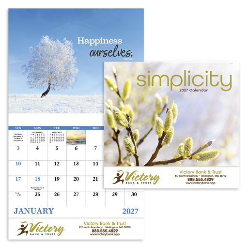 Custom Imprinted Calendar - Simplicity #7292