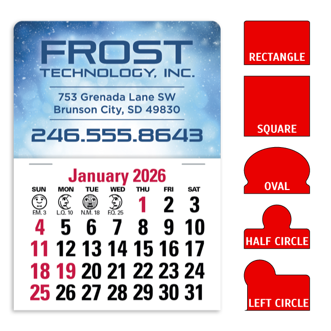 Custom Imprinted Adhesive Mini Stick Calendar - Full Color Adhesive Mini Stick Calendar #7871