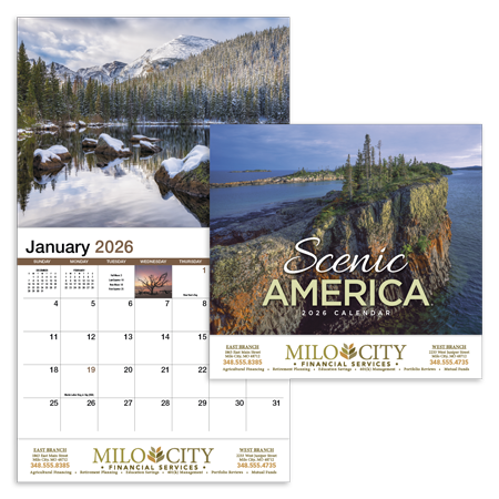 Custom Imprinted Calendar - Scenic America #800