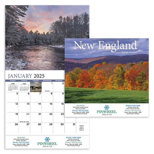 Custom Imprinted Calendar - New England #812