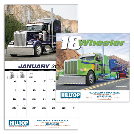 Custom Imprinted Calendar - 18-Wheeler #823