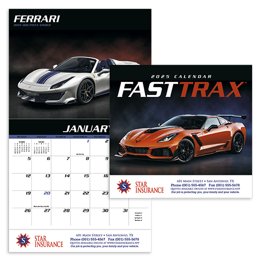 Custom Imprinted Calendar - Fast Trax #830