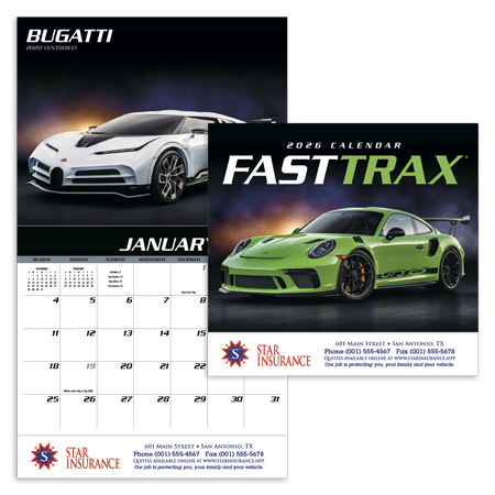 Custom Imprinted Calendar - Fast Trax #830