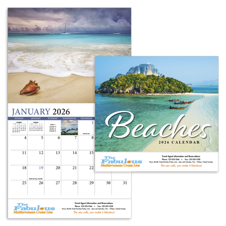 Custom Imprinted Calendar - Beaches #889