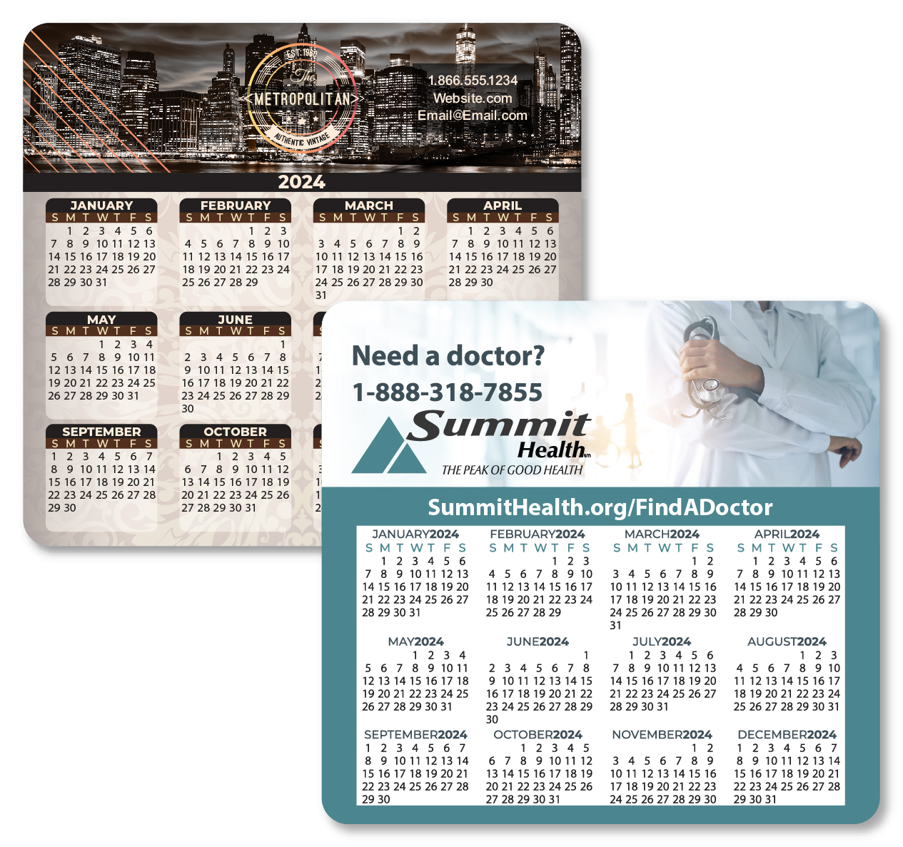 Custom Imprinted Calendar - Custom Soft Fabric Mousepad Calendar #MP2034